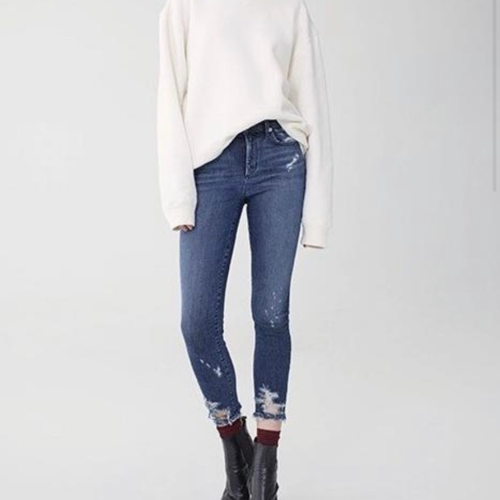 AGOLDE Distressed Sophie Hi Rise Skinny Crop